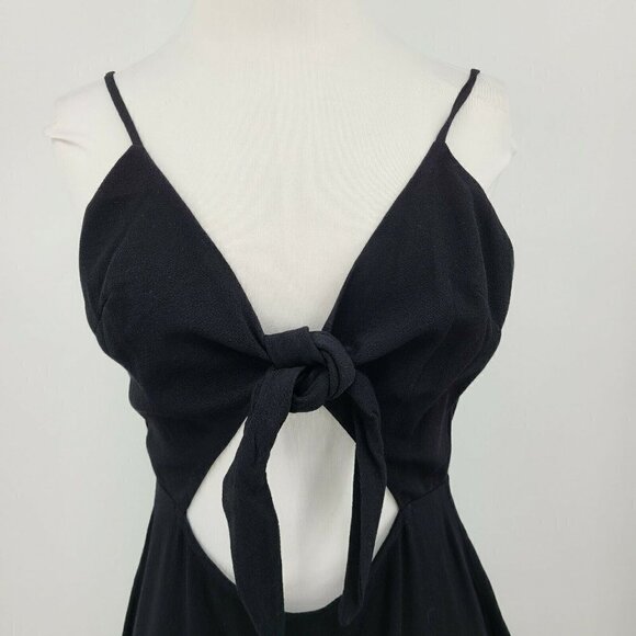 New Flynn Skye Bri Cut Out Mini Dress Womens L Solid Black Rayon - Picture 3 of 8